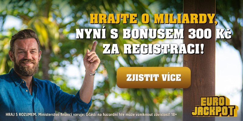 Registrujte se s bonusem 300 Kč zdarma u Sazky a vsaďte si třeba Eurojackpot.