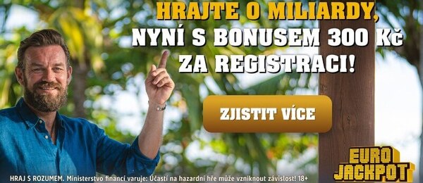 Vsaďte si Eurojackpot u Sazky online a získejte bonus 300 Kč.