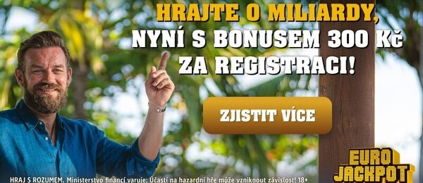 Vsaďte si Eurojackpot u Sazky online a získejte bonus 300 Kč.