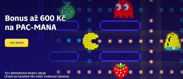 Sazka má pro své hráče bonus 600 Kč na losy PAC-MAN 